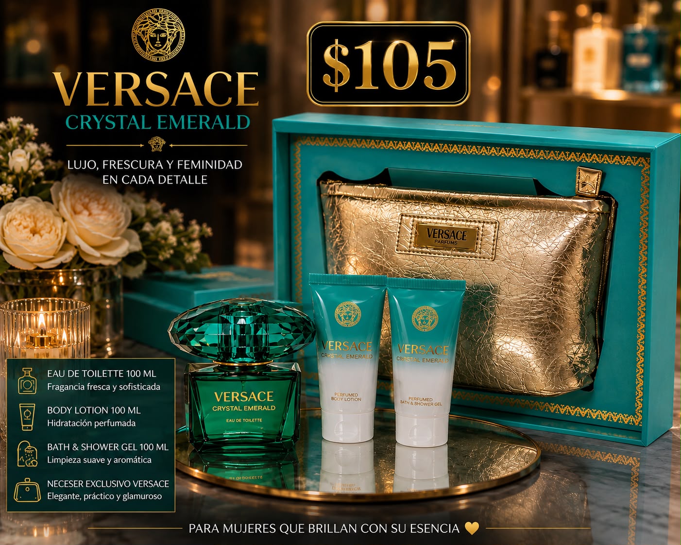 Versace Crystal Emerald – Gift Set para Mujer 💚💎✨